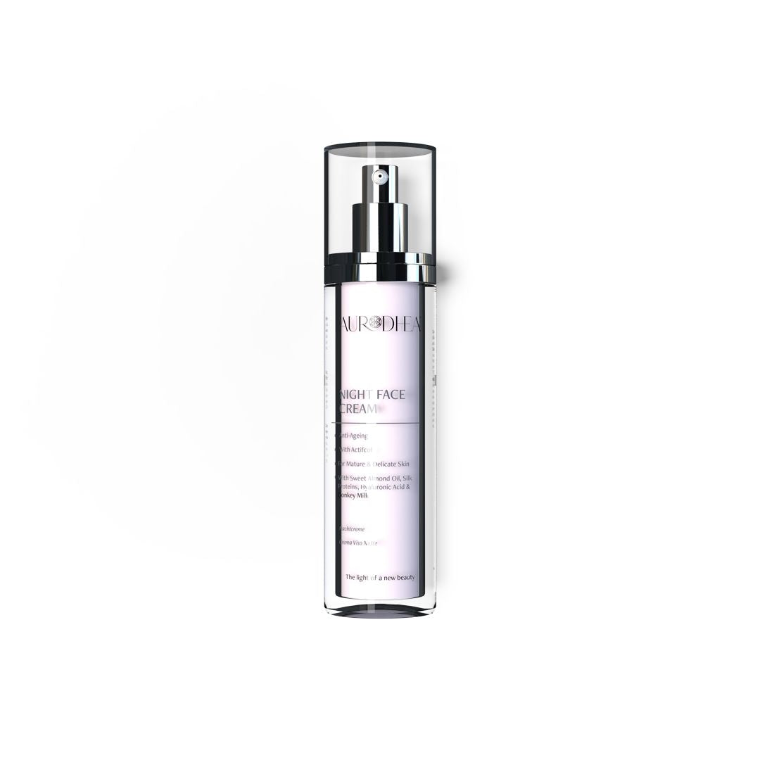 Night Face Cream with Donkey Milk - 50 ml Enriched with Sweet Almond Oil, Silk Proteins & Hyaluronic Acid