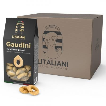 Gaudini – 12 packs of Traditional Taralli 2400 g (12 packs x 200 g)