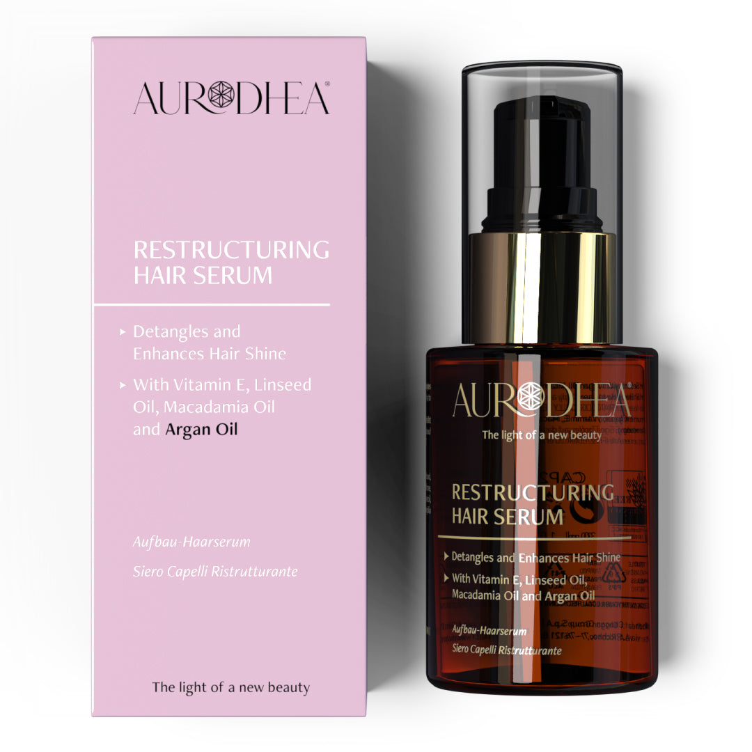 Restructuring Hair Serum with Argan Oil
30 ml | Enriched with Linseed and Macadamia Oils & Vitamin E
