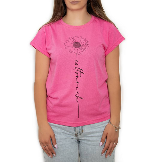 Cotton-Rich Basic T-Shirt, pink – Daisy