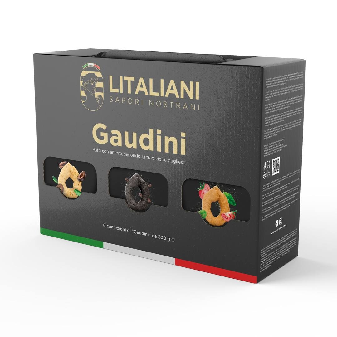 Gaudini Box – 6 packs of Taralli 1200 g (6 packs x 200 g)