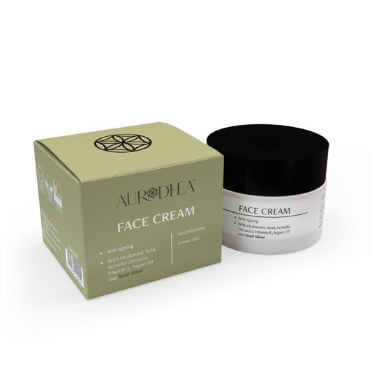 Anti-ageing Snail Slime Face Cream - 50 ml Enriched with Hyaluronic Acid, Acmella Oleracea, Argan Oil and Vitamin E