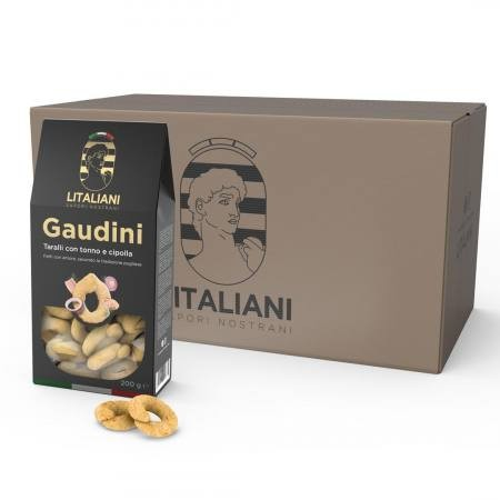 Gaudini – 24 packs of Taralli with Onion & Tuna 4800 g (24 packs x 200 g)