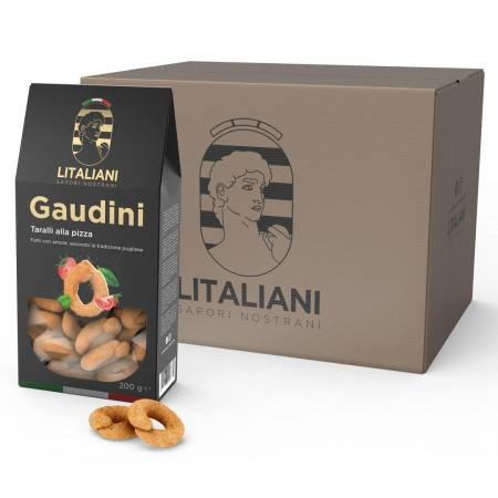 Gaudini – 12 packs of Pizza flavoured Taralli 2400 g (12 packs x 200 g)