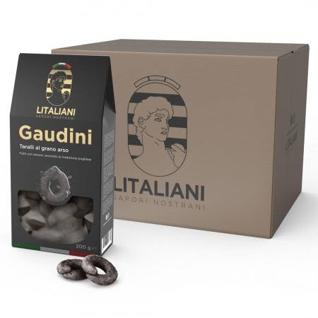 Gaudini – 12 packs of burnt wheat Taralli 2400 g (12 packs x 200 g)