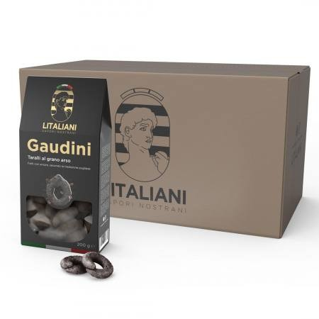 Gaudini – 24 packs of burnt wheat Taralli 4800 g (24 packs x 200 g)